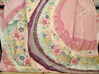 平和屋着物●極上　振袖　絞り　吉祥花松文　金彩　逸品　未使用　DZAA8230kh5