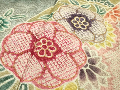 平和屋着物●極上　振袖　絞り　吉祥花松文　金彩　逸品　未使用　DZAA8230kh5