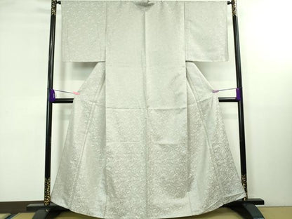 平和屋着物■極上　紋屋井関　御寮織　お召　単衣　桐竹鳳凰　白梅鼠色　逸品　未使用　DZAA8234kh5