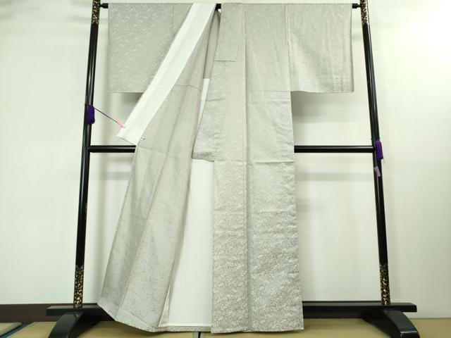平和屋着物■極上　紋屋井関　御寮織　お召　単衣　桐竹鳳凰　白梅鼠色　逸品　未使用　DZAA8234kh5