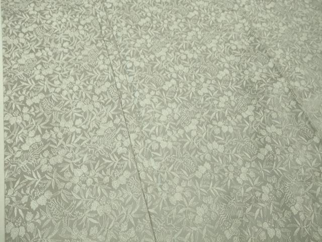 平和屋着物■極上　紋屋井関　御寮織　お召　単衣　桐竹鳳凰　白梅鼠色　逸品　未使用　DZAA8234kh5
