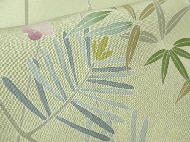 平和屋本店■極上　京加賀友禅　松本健一　訪問着　渡橋笹松花文　柳鼠色地　暈し染め　やまと誂製　逸品　未使用　DZAA8235kh5