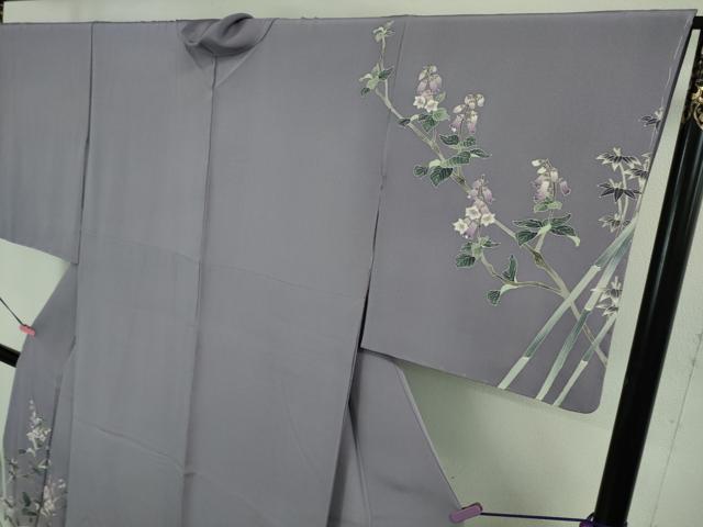 平和屋本店■極上　本加賀友禅作家　吉本大輔　訪問着　桔梗　藤紫色地　逸品　未使用　DZAA8238kh5