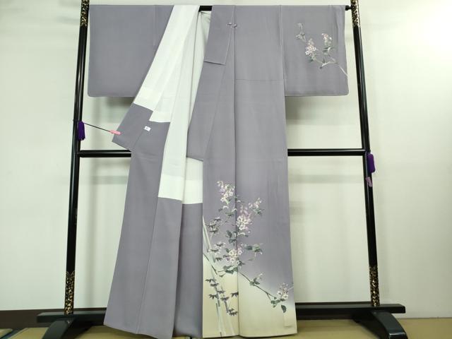平和屋本店■極上　本加賀友禅作家　吉本大輔　訪問着　桔梗　藤紫色地　逸品　未使用　DZAA8238kh5