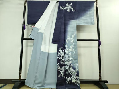 平和屋本店■極上　螺鈿作家　藤本隆士　訪問着　鳳凰花唐草文　暈し染め　銀彩　逸品　未使用　DZAA8241kh5