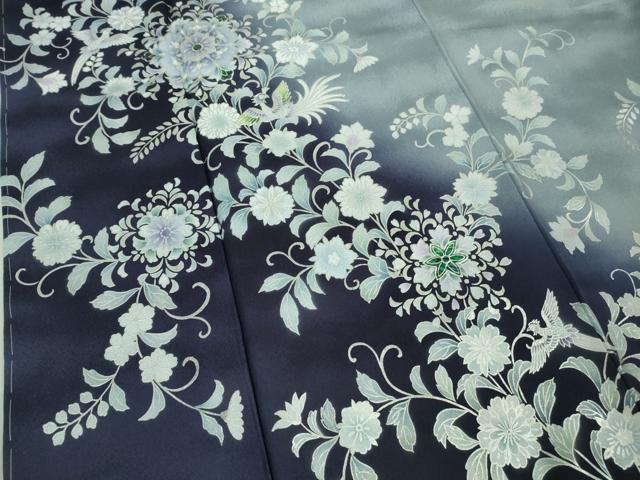 平和屋本店■極上　螺鈿作家　藤本隆士　訪問着　鳳凰花唐草文　暈し染め　銀彩　逸品　未使用　DZAA8241kh5