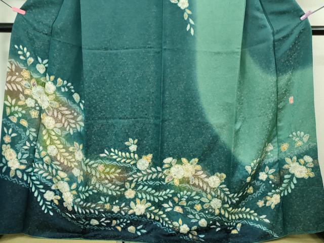 平和屋着物●極上　越後十日町の一流染匠　桐屋・翠山工房　徳永憲峯　訪問着　辻が花　暈し染め　金彩　金通し地　逸品　DZAA8243kh5