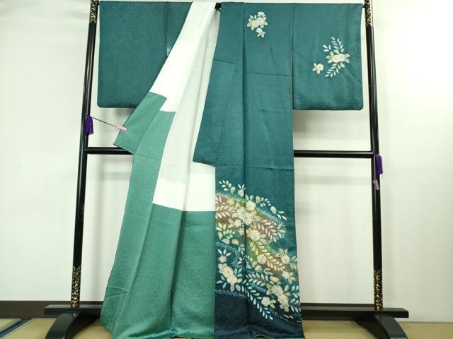 平和屋着物●極上　越後十日町の一流染匠　桐屋・翠山工房　徳永憲峯　訪問着　辻が花　暈し染め　金彩　金通し地　逸品　DZAA8243kh5