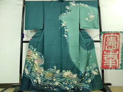 平和屋着物●極上　越後十日町の一流染匠　桐屋・翠山工房　徳永憲峯　訪問着　辻が花　暈し染め　金彩　金通し地　逸品　DZAA8243kh5