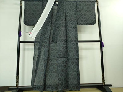 平和屋本店■極上　夏物　重要無形文化財　本場宮古上布　苧麻　花菱文　証紙付き　逸品　DZAA8247kh5