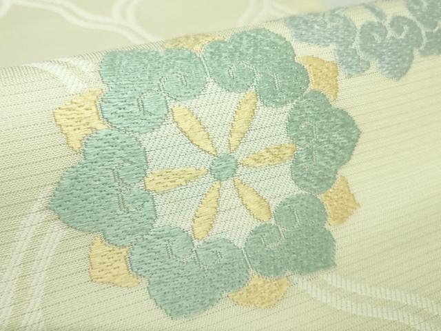 平和屋本店■極上　夏物　西陣　川島織物　九寸名古屋帯　正倉院花文　象牙色地　逸品　DZAA8290kh5