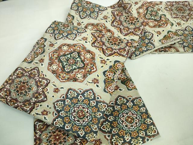 平和屋本店■最高級　明綴れ　全通柄袋帯　花唐草文　金糸　逸品　未使用　DZAA8292kh5