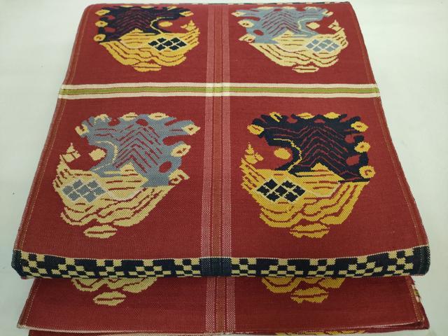 平和屋着物●極上　龍村平蔵製　太鼓柄　本袋帯　甲比丹孔雀　金銀糸　逸品　DZAA8293kh5