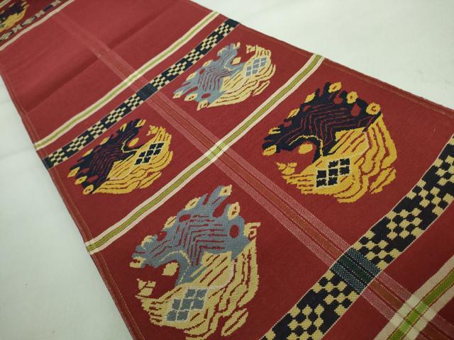平和屋着物●極上　龍村平蔵製　太鼓柄　本袋帯　甲比丹孔雀　金銀糸　逸品　DZAA8293kh5