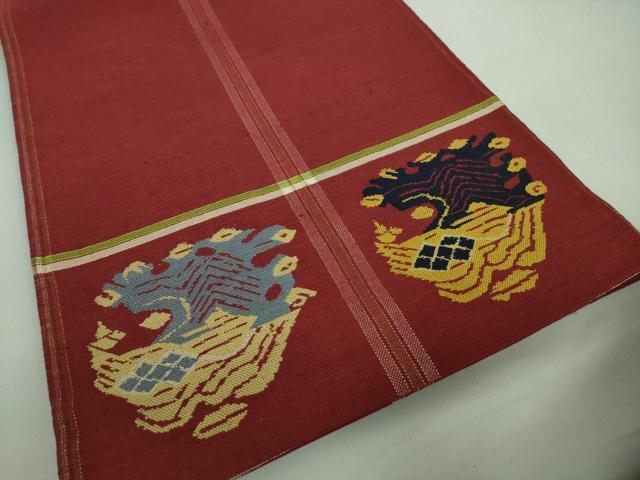 平和屋着物●極上　龍村平蔵製　太鼓柄　本袋帯　甲比丹孔雀　金銀糸　逸品　DZAA8293kh5