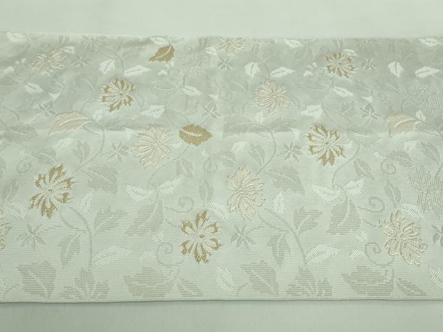 平和屋着物■極上　西陣　河村織物　河村つづれ　八寸名古屋帯　花唐草文　月白色地　金糸　逸品　DZAA8325kh5