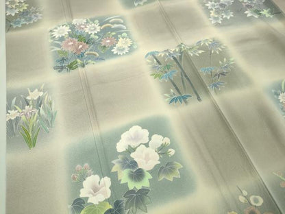 平和屋本店■極上　名門・上野家　四代目 上野真(二代目 上野為二)　訪問着　刺繍　吉祥花松文　暈し染め　金糸　逸品　DZAA8329kh5