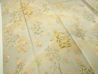 平和屋本店■極上　創業460年・千總　訪問着　刺繍　草花文　白梅鼠色地　暈し染め　金彩　逸品　DZAA8333kh5