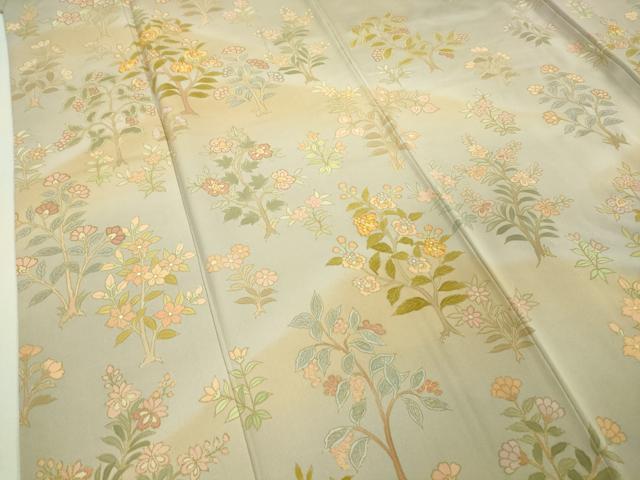 平和屋本店■極上　創業460年・千總　訪問着　刺繍　草花文　白梅鼠色地　暈し染め　金彩　逸品　DZAA8333kh5