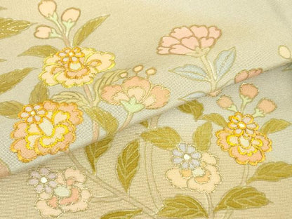平和屋本店■極上　創業460年・千總　訪問着　刺繍　草花文　白梅鼠色地　暈し染め　金彩　逸品　DZAA8333kh5
