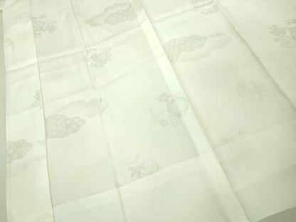 平和屋着物●上質な長襦袢　無双仕立て　雲重ね花地紋　暈し染め　逸品　未使用　DZAA8339kh5