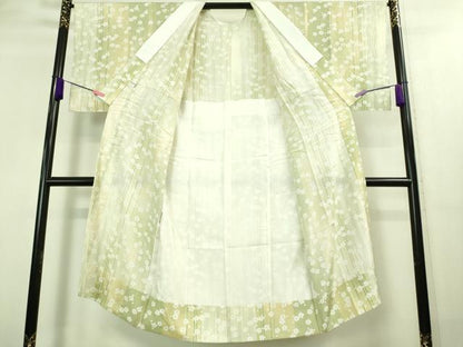 平和屋着物●京友禅 創作長襦袢 無双仕立て 舞桜間道 反端付き 逸品 未使用 DZAA8349kh5