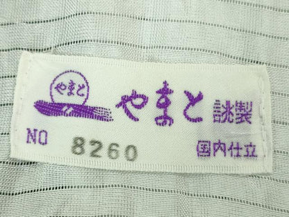 平和屋着物■極上　本場小千谷ちぢみ　麻　オーガニックラミー　間道　杉山織物謹製　やまと誂製　証紙付き　逸品　DZAA8357kh5