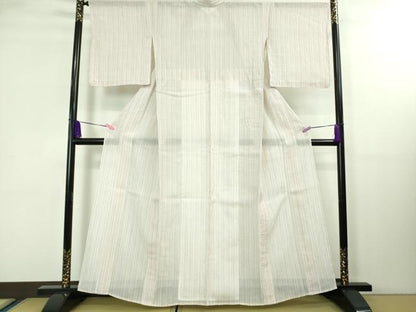 平和屋着物＊極上 夏物 本場小千谷ちぢみ 麻 縞 逸品 DZAA8358kh5