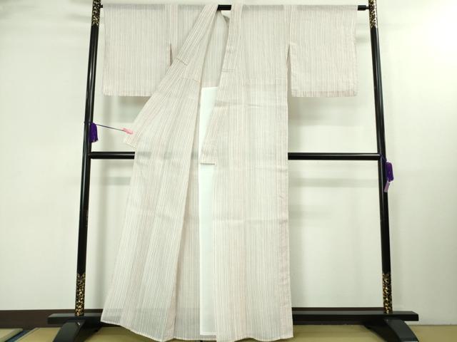 平和屋着物＊極上 夏物 本場小千谷ちぢみ 麻 縞 逸品 DZAA8358kh5