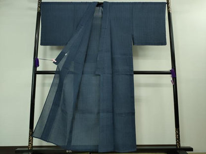 平和屋着物＊極上 夏物 男性 本場小千谷ちぢみ 麻 縞 松坂屋扱い 逸品 未使用 DZAA8363kh5