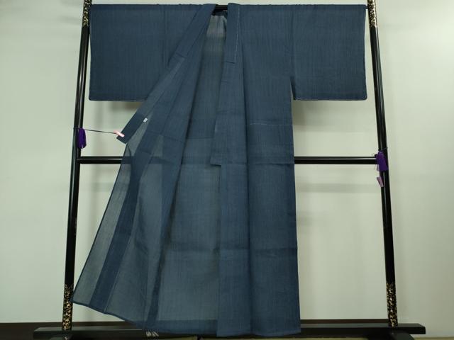 平和屋着物＊極上 夏物 男性 本場小千谷ちぢみ 麻 縞 松坂屋扱い 逸品 未使用 DZAA8363kh5