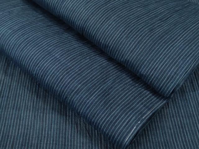 平和屋着物＊極上 夏物 男性 本場小千谷ちぢみ 麻 縞 松坂屋扱い 逸品 未使用 DZAA8363kh5
