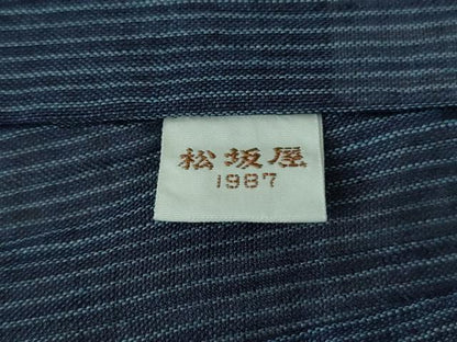 平和屋着物＊極上 夏物 男性 本場小千谷ちぢみ 麻 縞 松坂屋扱い 逸品 未使用 DZAA8363kh5