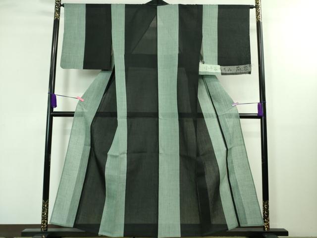 平和屋着物＊極上 夏物 本場小千谷ちぢみ 麻衣 間道 反端付き 逸品 DZAA8368kh5