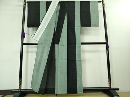 平和屋着物＊極上 夏物 本場小千谷ちぢみ 麻衣 間道 反端付き 逸品 DZAA8368kh5