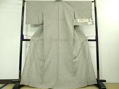 平和屋着物＊極上 夏物 仁伍エ門 綿麻縮 縞 小千谷織物 証紙付き 逸品 DZAA8369kh5