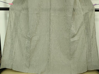 平和屋着物＊極上 夏物 仁伍エ門 綿麻縮 縞 小千谷織物 証紙付き 逸品 DZAA8369kh5
