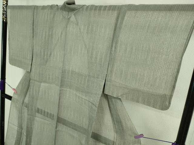 平和屋着物■極上　夏物　伝統工芸士　保科信　江戸小紋　生紬地　柳煤竹色地　反端付き　逸品　未使用　DZAA8371kh5