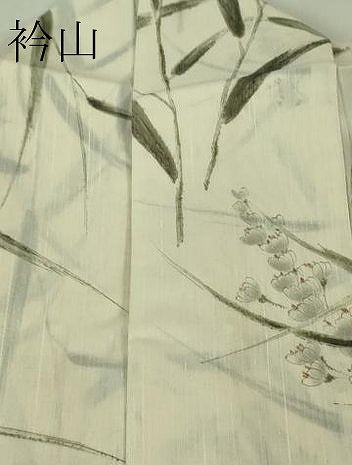 平和屋着物＊極上 夏物 結城紬 夏結城 ロング丈 小紋柄 枝葉花文 手描き 逸品 DZAA8372kh5