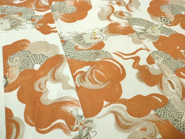 平和屋着物∴極上 夏物 撫松庵 浴衣 綿 飛龍 逸品 DZAA8373kh5