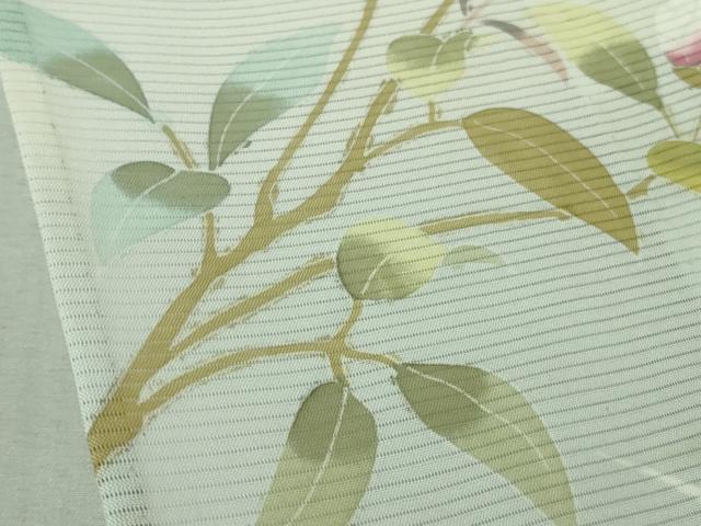 平和屋着物■極上　夏物　訪問着　絽　ロング丈　枝花文　暈し染め　水色地　逸品　DZAA8374kh5