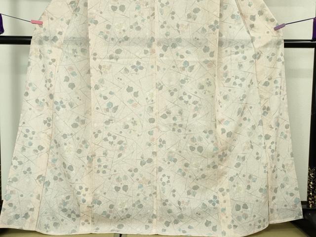平和屋着物■極上　夏物　小紋　絽　枝花文　銀彩　逸品　未使用　DZAA8375kh5