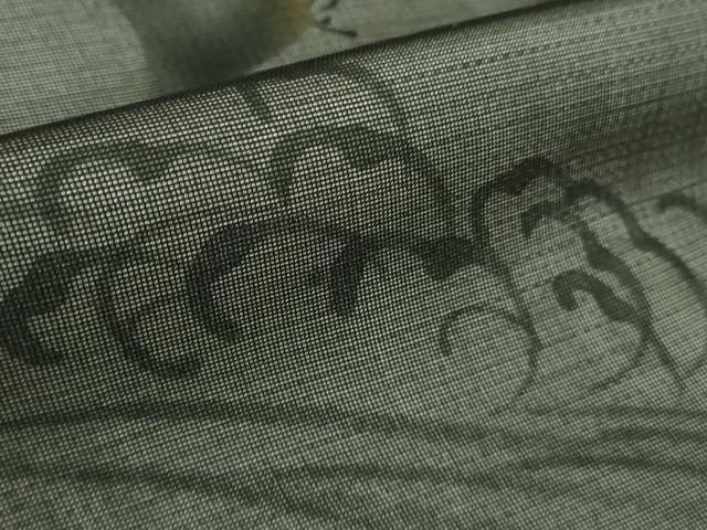 平和屋本店▽極上 訪問着 無双 紗袷 紗×絽 手描き 立波に千鳥 黒地 逸品 DZAA8377kh5