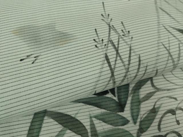 平和屋本店▽極上 訪問着 無双 紗袷 紗×絽 手描き 立波に千鳥 黒地 逸品 DZAA8377kh5