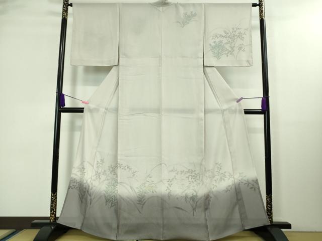 平和屋着物▽極上 訪問着 無双 紗袷 紗×絽 手描き 秋草文 暈し染め 金彩 逸品 未使用 DZAA8378kh5