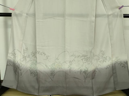 平和屋着物▽極上 訪問着 無双 紗袷 紗×絽 手描き 秋草文 暈し染め 金彩 逸品 未使用 DZAA8378kh5