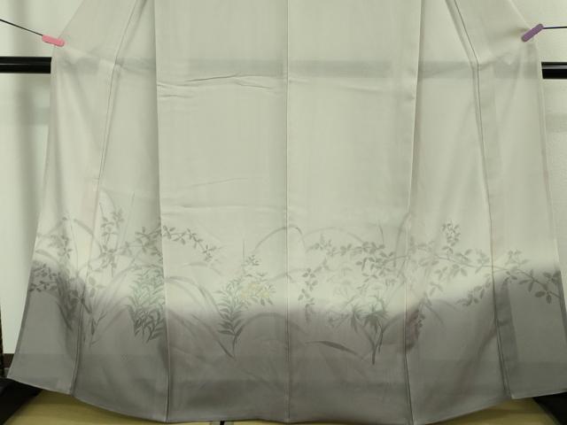 平和屋着物▽極上 訪問着 無双 紗袷 紗×絽 手描き 秋草文 暈し染め 金彩 逸品 未使用 DZAA8378kh5