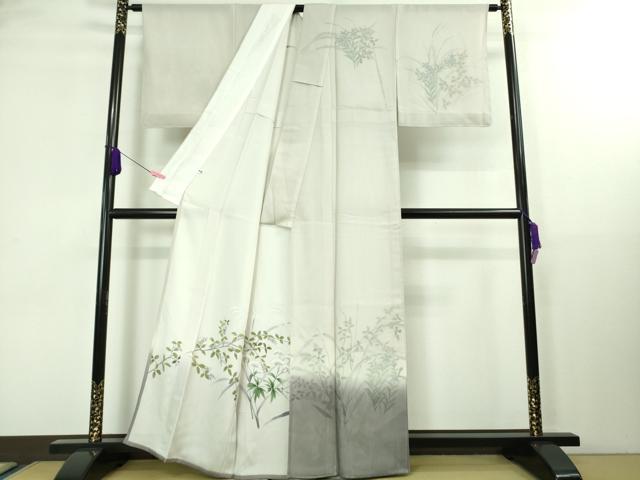 平和屋着物▽極上 訪問着 無双 紗袷 紗×絽 手描き 秋草文 暈し染め 金彩 逸品 未使用 DZAA8378kh5