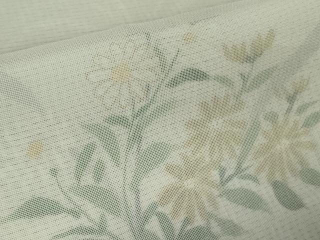 平和屋着物▽極上 訪問着 無双 紗袷 紗×絽 手描き 秋草文 暈し染め 金彩 逸品 未使用 DZAA8378kh5