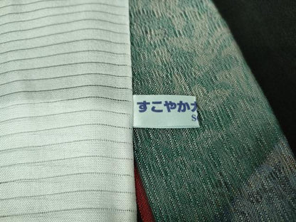 平和屋本店■希少　夏物　前田仁仙　仁仙更紗　本場縞大島紬　夏大島　更紗間道　黒地　反端付き　逸品　DZAA8380kh5